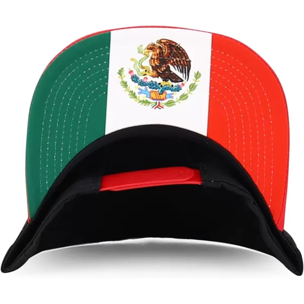 imageTrendy Apparel Shop Mexico Guadalupe Embroidered Flat Bill Snapback CapBlack Red 2