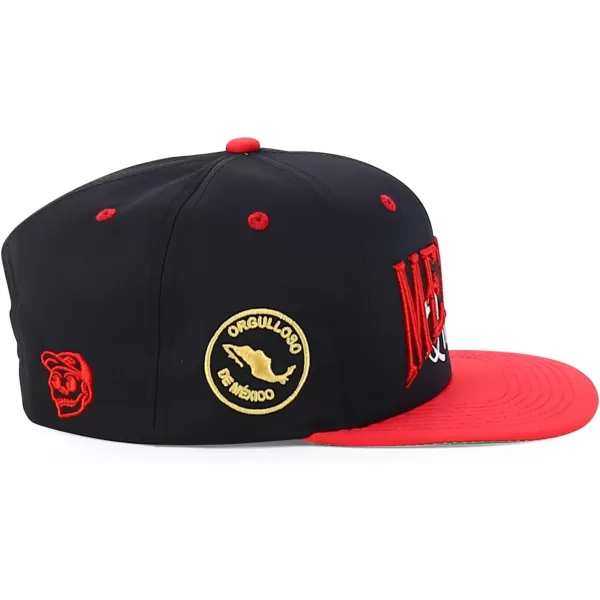 imageTrendy Apparel Shop Mexico Guadalupe Embroidered Flat Bill Snapback CapBlack Red 2
