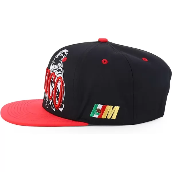 imageTrendy Apparel Shop Mexico Guadalupe Embroidered Flat Bill Snapback CapBlack Red 2