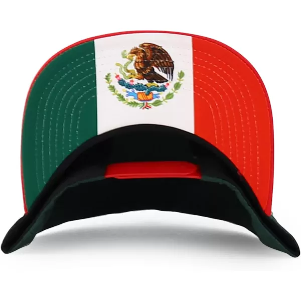 imageTrendy Apparel Shop Mexico Guadalupe Embroidered Flat Bill Snapback CapDark Green Red 2