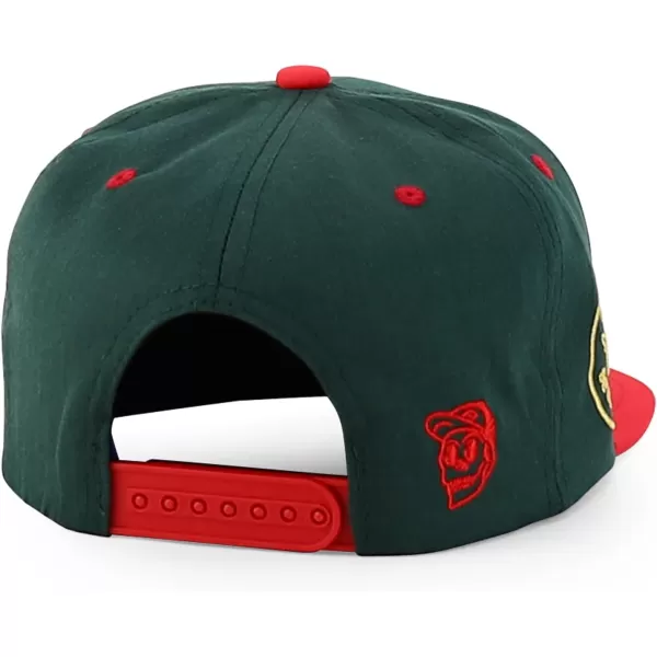 imageTrendy Apparel Shop Mexico Guadalupe Embroidered Flat Bill Snapback CapDark Green Red 2