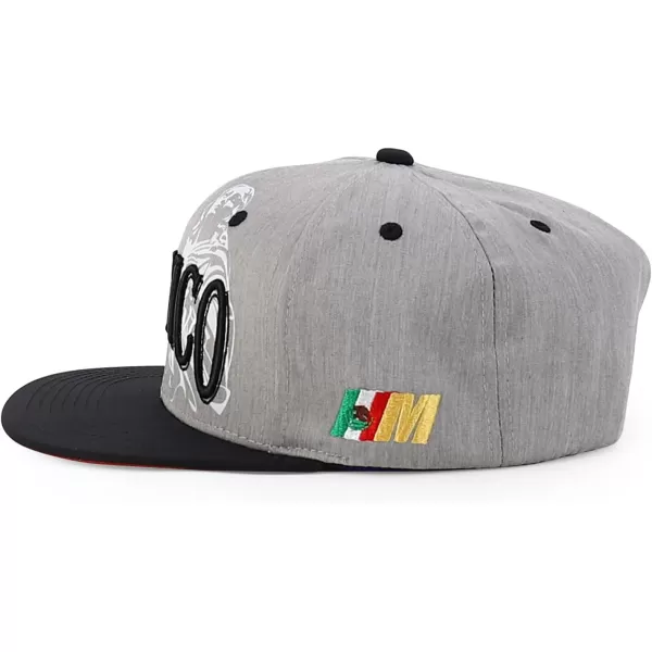 imageTrendy Apparel Shop Mexico Guadalupe Embroidered Flat Bill Snapback CapHgrey Black 2