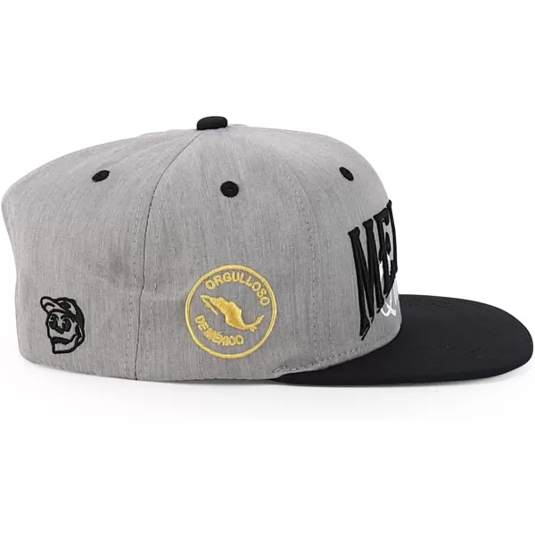 imageTrendy Apparel Shop Mexico Guadalupe Embroidered Flat Bill Snapback CapHgrey Black 2