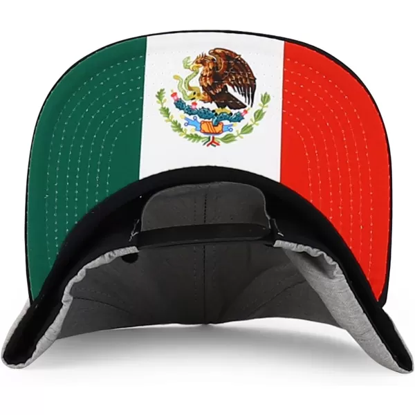 imageTrendy Apparel Shop Mexico Guadalupe Embroidered Flat Bill Snapback CapHgrey Black 2