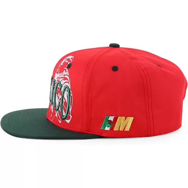 imageTrendy Apparel Shop Mexico Guadalupe Embroidered Flat Bill Snapback CapRed Dark Green 2