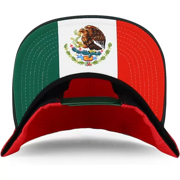 imageTrendy Apparel Shop Mexico Guadalupe Embroidered Flat Bill Snapback CapRed Dark Green 2