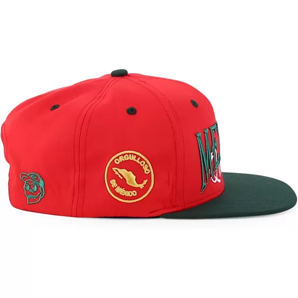 imageTrendy Apparel Shop Mexico Guadalupe Embroidered Flat Bill Snapback CapRed Dark Green 2