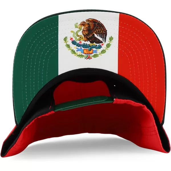 imageTrendy Apparel Shop Mexico Guadalupe Embroidered Flat Bill Snapback CapRed Darkgreen