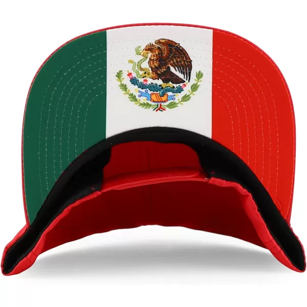 imageTrendy Apparel Shop Mexico Guadalupe Embroidered Flat Bill Snapback CapRed Red