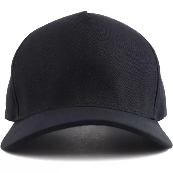 imageTrendy Apparel Shop Oversized Big 5 Panel Cotton Structured Baseball CapBlack
