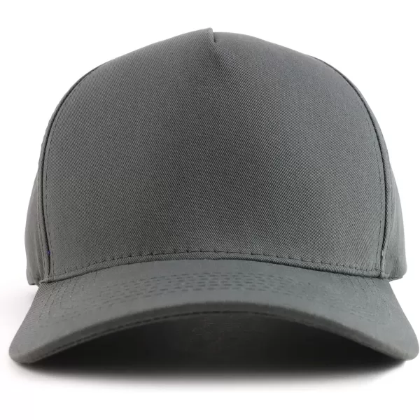 imageTrendy Apparel Shop Oversized Big 5 Panel Cotton Structured Baseball CapDark Grey