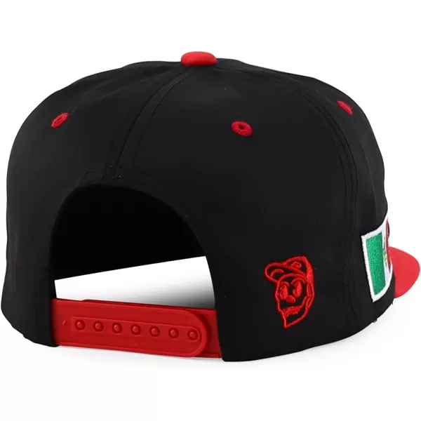 imageTrendy Apparel Shop Senor Embroidered 6 Panel Structured Flatbill Snapback CapBlack Red