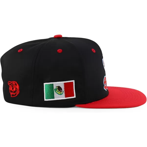 imageTrendy Apparel Shop Senor Embroidered 6 Panel Structured Flatbill Snapback CapBlack Red