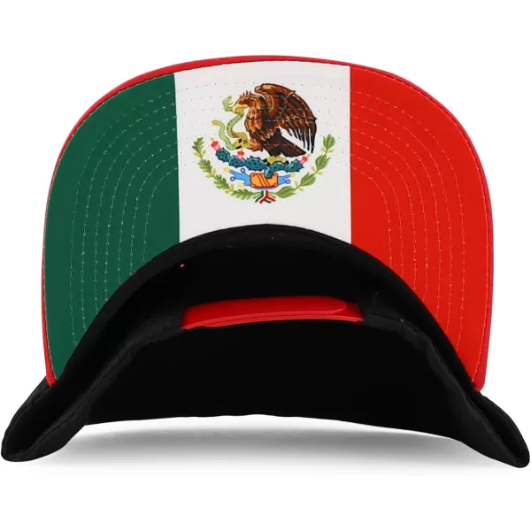 imageTrendy Apparel Shop Senor Embroidered 6 Panel Structured Flatbill Snapback CapBlack Red
