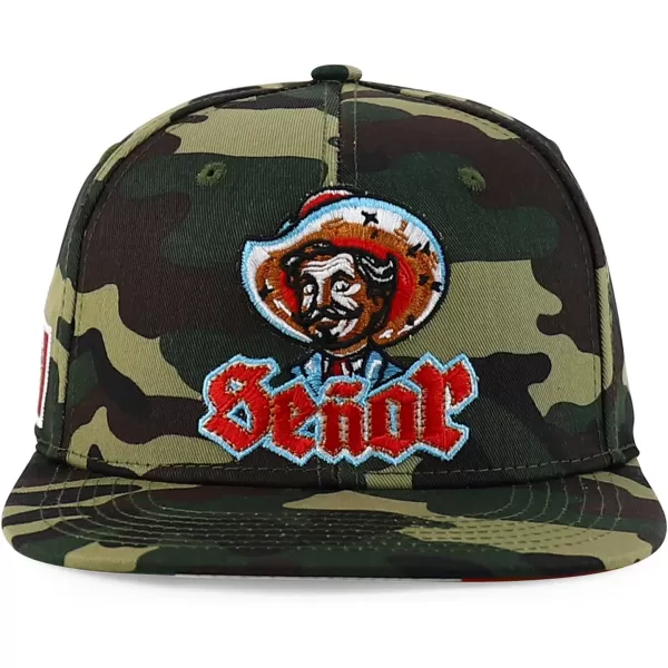 imageTrendy Apparel Shop Senor Embroidered 6 Panel Structured Flatbill Snapback CapCamo