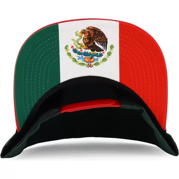 imageTrendy Apparel Shop Senor Embroidered 6 Panel Structured Flatbill Snapback CapDarkgreen Red
