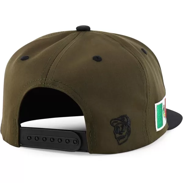 imageTrendy Apparel Shop Senor Embroidered 6 Panel Structured Flatbill Snapback CapOlive Black