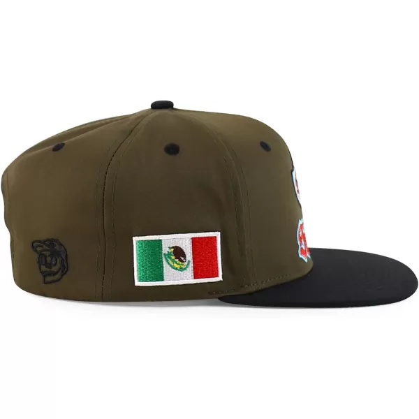 imageTrendy Apparel Shop Senor Embroidered 6 Panel Structured Flatbill Snapback CapOlive Black