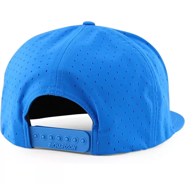 imageTrendy Apparel Shop Water Resistant UPF 50 Performance 7 Panel Flatbill Snapback CapBlue