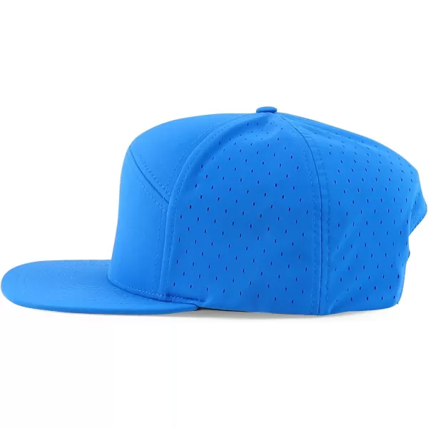 imageTrendy Apparel Shop Water Resistant UPF 50 Performance 7 Panel Flatbill Snapback CapBlue