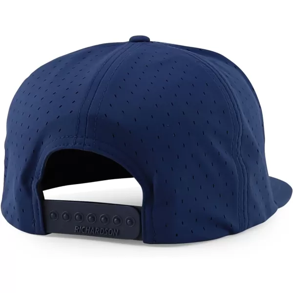 imageTrendy Apparel Shop Water Resistant UPF 50 Performance 7 Panel Flatbill Snapback CapNavy