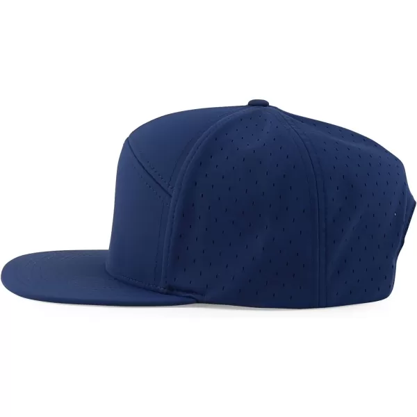 imageTrendy Apparel Shop Water Resistant UPF 50 Performance 7 Panel Flatbill Snapback CapNavy