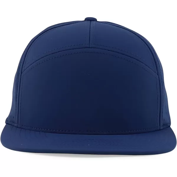 imageTrendy Apparel Shop Water Resistant UPF 50 Performance 7 Panel Flatbill Snapback CapNavy