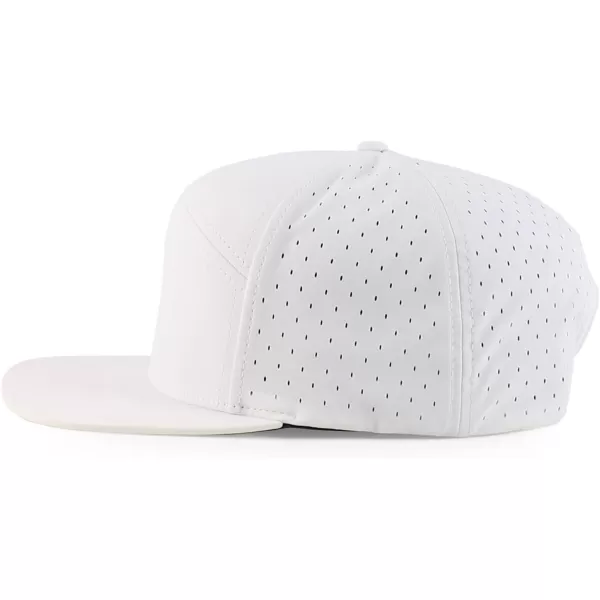 imageTrendy Apparel Shop Water Resistant UPF 50 Performance 7 Panel Flatbill Snapback CapWhite