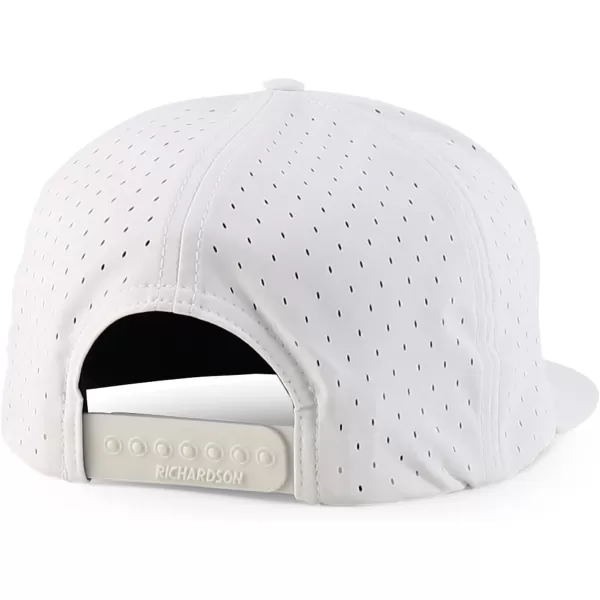 imageTrendy Apparel Shop Water Resistant UPF 50 Performance 7 Panel Flatbill Snapback CapWhite