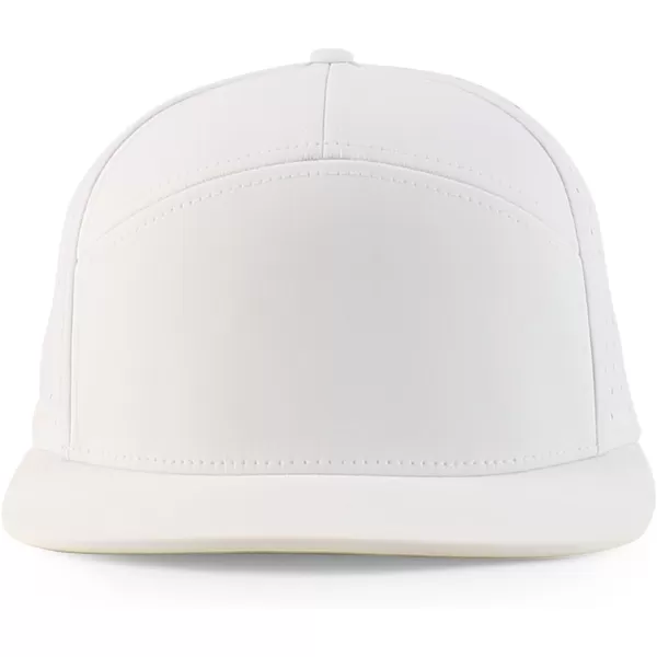 imageTrendy Apparel Shop Water Resistant UPF 50 Performance 7 Panel Flatbill Snapback CapWhite