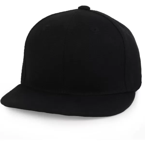 imageTrendy Apparel Shop Infant to Toddler Kids Plain Structured Flatbill Snapback CapBlack