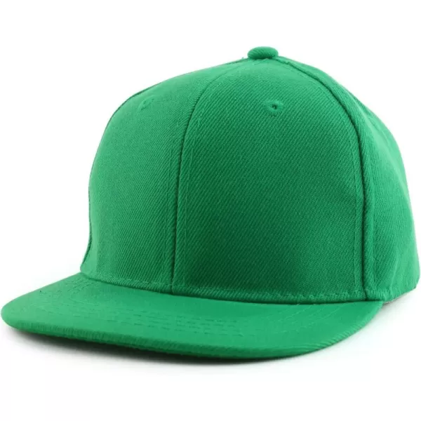 imageTrendy Apparel Shop Infant to Toddler Kids Plain Structured Flatbill Snapback CapKelly Green