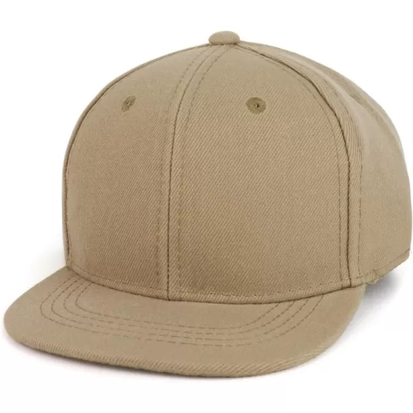 imageTrendy Apparel Shop Infant to Toddler Kids Plain Structured Flatbill Snapback CapKhaki