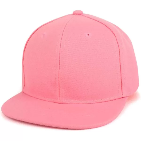 imageTrendy Apparel Shop Infant to Toddler Kids Plain Structured Flatbill Snapback CapPink