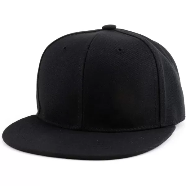 imageTrendy Apparel Shop Infant to Youth Plain Structured Flatbill Snapback CapBlack