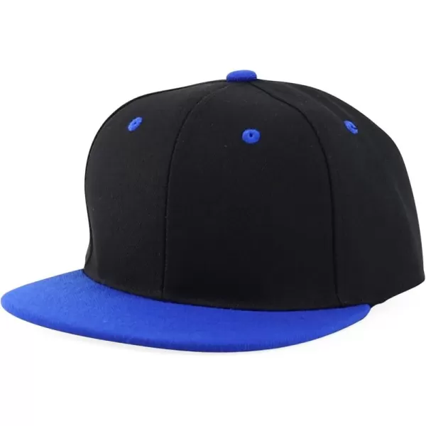 imageTrendy Apparel Shop Infant to Youth Plain Structured Flatbill Snapback CapBlack Royal