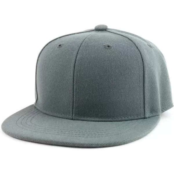 imageTrendy Apparel Shop Infant to Youth Plain Structured Flatbill Snapback CapDark Grey