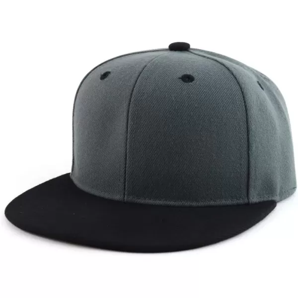 imageTrendy Apparel Shop Infant to Youth Plain Structured Flatbill Snapback CapDark Grey Black