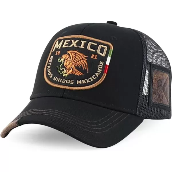 imageTrendy Apparel Shop Mexico Independence Eagle Snake Trucker Snapback Ball CapBlack Black 4