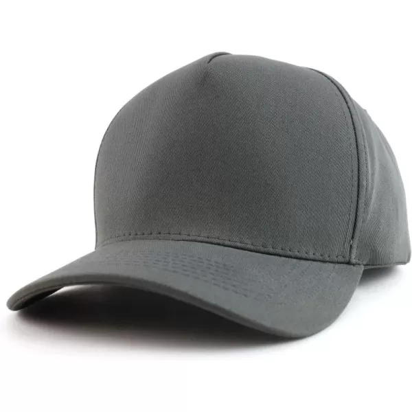 imageTrendy Apparel Shop Oversized Big 5 Panel Cotton Structured Baseball CapDark Grey