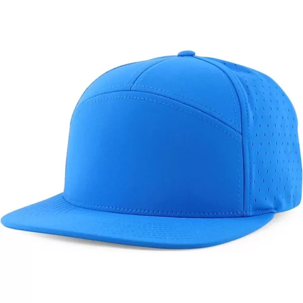 imageTrendy Apparel Shop Water Resistant UPF 50 Performance 7 Panel Flatbill Snapback CapBlue