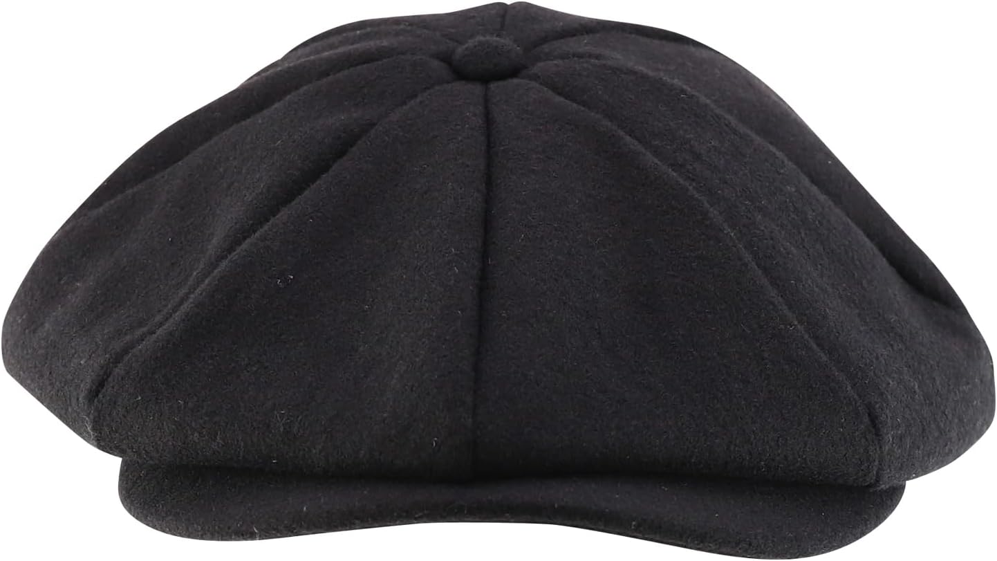 imageTrendy Apparel Shop XXL Oversize Newsboy Wool Blend Vintage Ivy CapBlack
