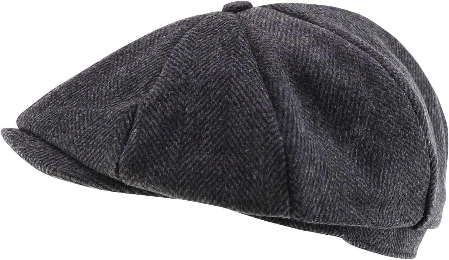 imageTrendy Apparel Shop XXL Oversize Newsboy Wool Blend Vintage Ivy CapCharcoal