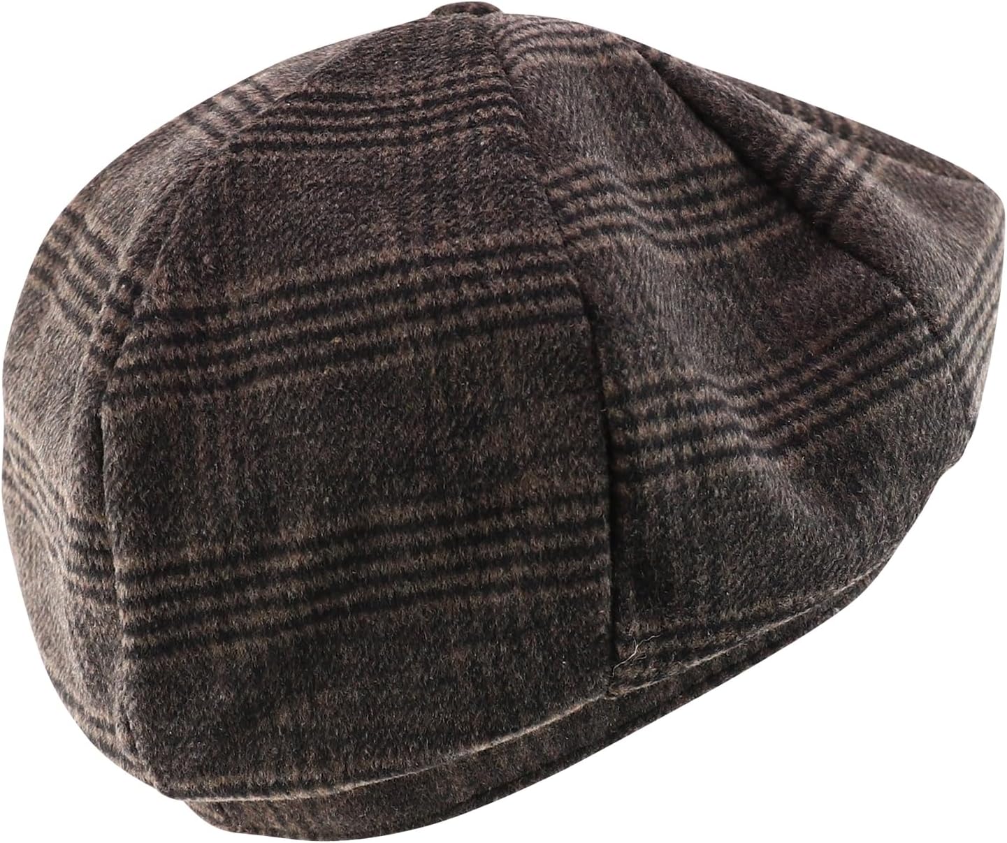 imageTrendy Apparel Shop XXL Oversize Newsboy Wool Blend Vintage Ivy CapPlaid Brown
