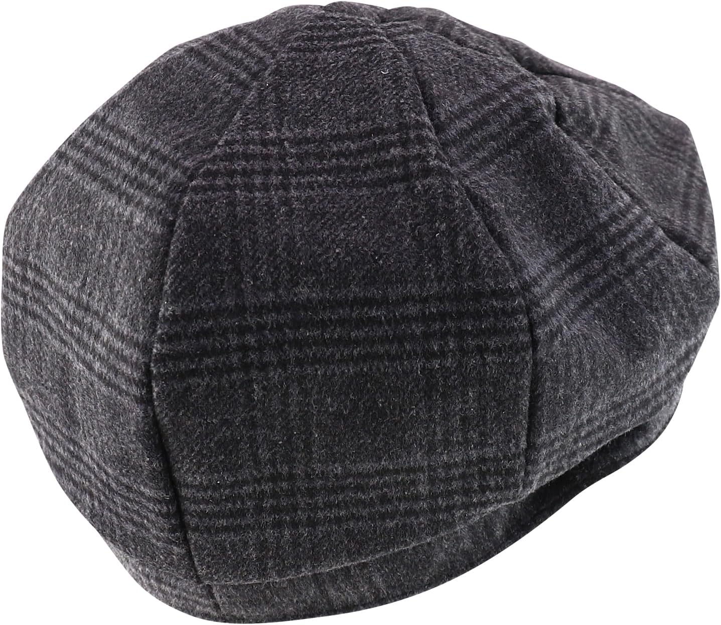 imageTrendy Apparel Shop XXL Oversize Newsboy Wool Blend Vintage Ivy CapPlaid Charcoal