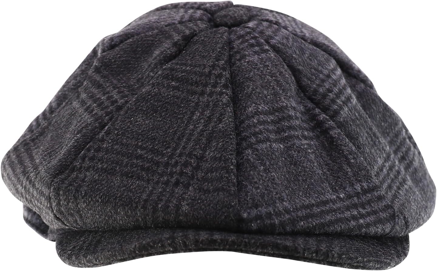 imageTrendy Apparel Shop XXL Oversize Newsboy Wool Blend Vintage Ivy CapPlaid Charcoal
