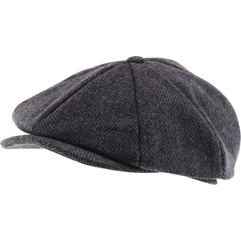imageTrendy Apparel Shop XXL Oversize Newsboy Wool Blend Vintage Ivy CapCharcoal
