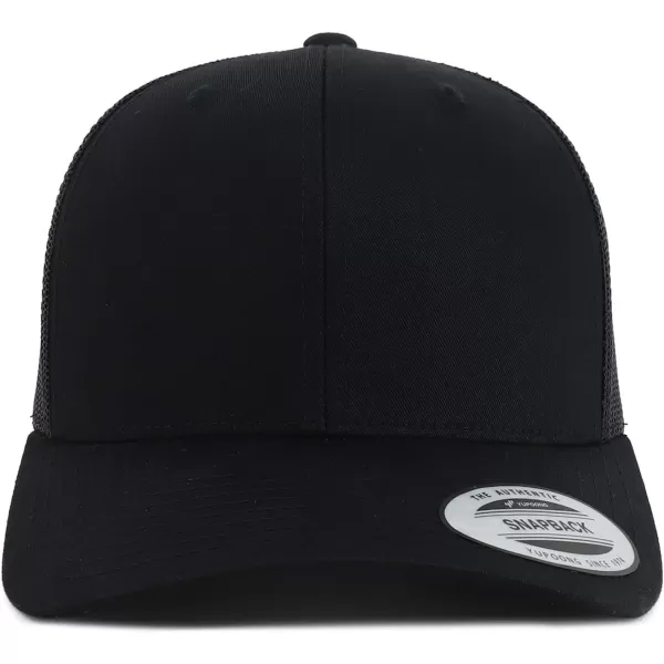 imageTrendy Apparel Shop Flexfit Brand 6 Panel Classic Trucker Mesh Snapback Baseball CapBlack