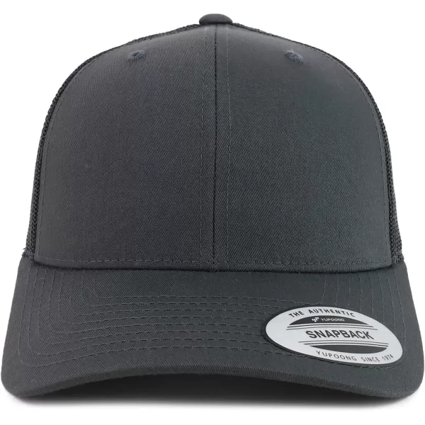 imageTrendy Apparel Shop Flexfit Brand 6 Panel Classic Trucker Mesh Snapback Baseball CapCharcoal
