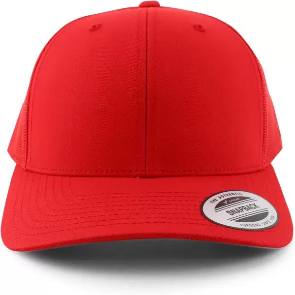 imageTrendy Apparel Shop Flexfit Brand 6 Panel Classic Trucker Mesh Snapback Baseball CapRed